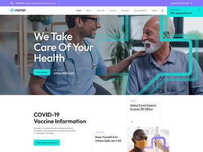 Nuron - Medical Template care clean covid dental design diagnostic emergency health health care hospital interface joomla joomshaper layout medical minimal template ui web