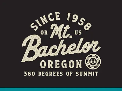 Mt. Bachelor - 360 360 apparel badge branding design illustration mountain oregon outdoors retro screenprint ski skiing snow snowboard snowboarding sun vector vintage