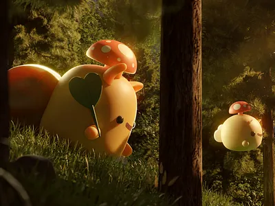 Little Love Snail 3d blender character conceptart cute cycles illustration inspiration lighting lookdev nature snail