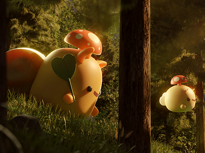 Little Love Snail 3d blender character conceptart cute cycles illustration inspiration lighting lookdev nature snail