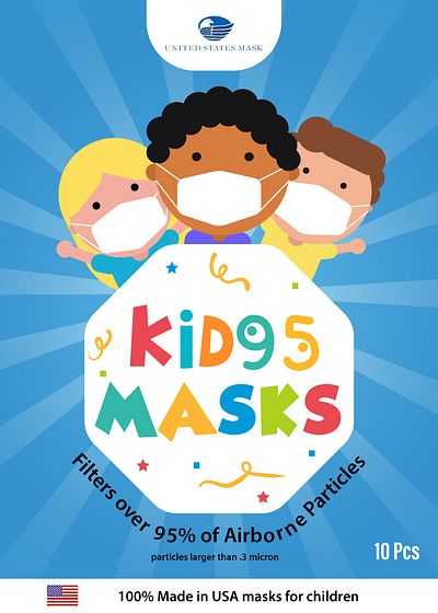 kid mask packaging illustration mask packaging product