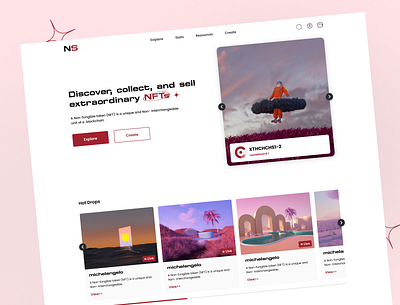 NFT Landing Page Concept bitcoin block chain clean creative crypto currency design dribbble2022 landing page light nft token ui