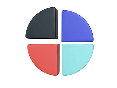 Pie chart 3d blender charts design icon illustration pie render report ui