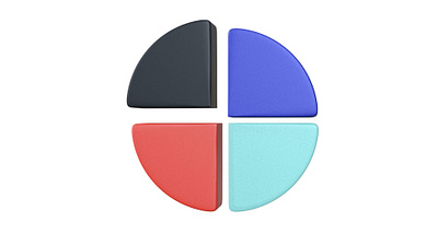 Pie chart 3d blender charts design icon illustration pie render report ui