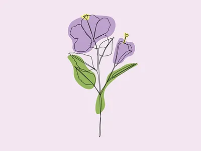 Flower Lineart adobe illustrator art color lineart digital illustration digitalart flower flower lineart illustration lineart lines purple purpleflower