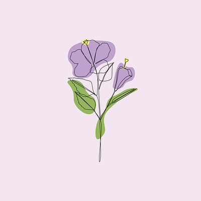 Flower Lineart adobe illustrator art color lineart digital illustration digitalart flower flower lineart illustration lineart lines purple purpleflower