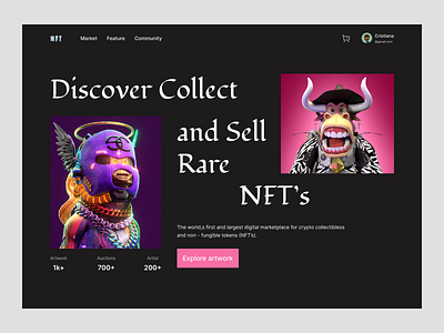 NFT landing page art branding crypto cryptoart design landingpage nft nft landingpage nft website nftart nfts tajul tajulislam ui uidesign uiux uxdesign website