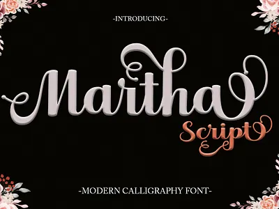 Martha script branding calligraphy cards design elegant font graphic design illustration logo modern we wedding