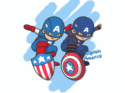 Captain the Jumper captain america cute illustration jumper skateboard