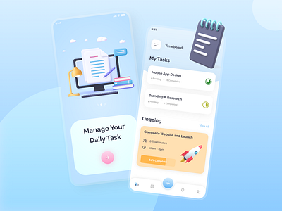 Daily Task Management App 3d clean app design creative app daily management minimal minimal app design modern my task task task ap task management app task tracker app to do to do app to do list ui ux