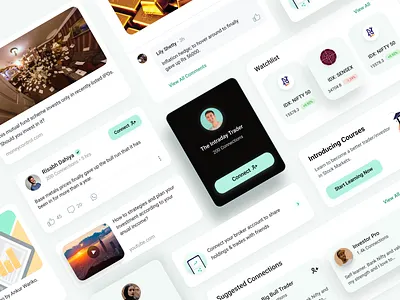 UI Components (Finance) app app design cards components connections design finance fintech market social platform stock market trading ui ui components ui design ux