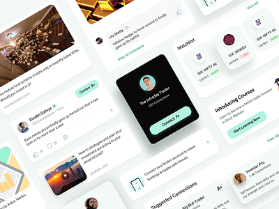 UI Components (Finance) app app design cards components connections design finance fintech market social platform stock market trading ui ui components ui design ux