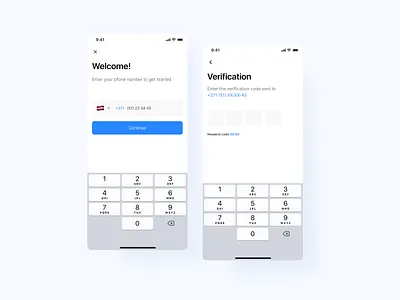 Mobile Number Verification via OTP app clean design form input ios log in minimalistic mobile mobile ui otp phone phone number registration sign in ux verification