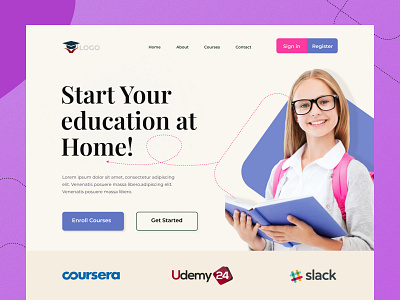 Online Learning Landing Page branding business logo corporate logo design education education website elearning graphic design illustration landing page logo design school school website ui university ux web design web page