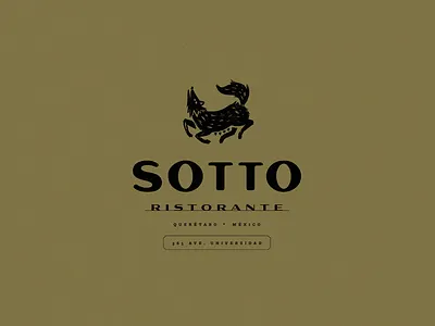 Sotto Ristorante Logo branding graphic design italian logo restaurant rome wolf
