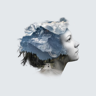 mountain face art creative design face graphic design illustration nature photo design photoshop