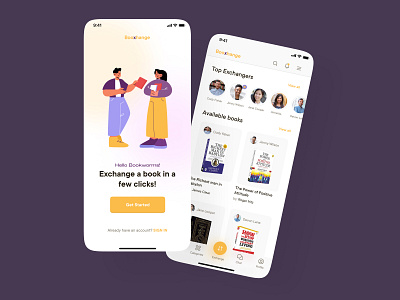 Booxhange UI Concept appdesign books graphic design minimal mobile mobileapp ui uidesign ux uxdesign