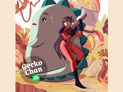 Gecko Chan (Webtoon) character comicbook fanart gecko geckochan illustration webtoon