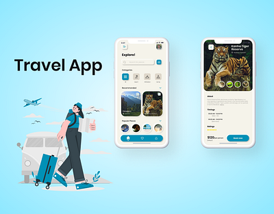 Travel app ui app branding dailyui design illustration logo ui uidesigns ux vector