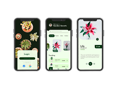 Plant shop app ui app branding dailyui design illustration logo ui uidesigns ux vector