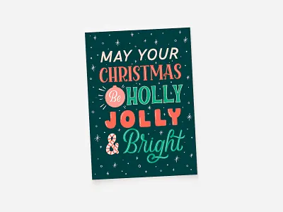 Christmas card card design christmas greeting card handlettering illustration lettering type typography