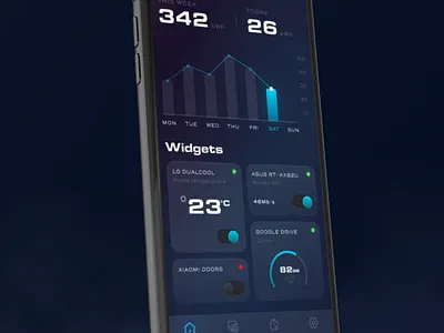 Smart Home | Concept Animation animation app blue bold cold dark design extended figma flow future home mobile mobile app modern smart ui uiux ux wide