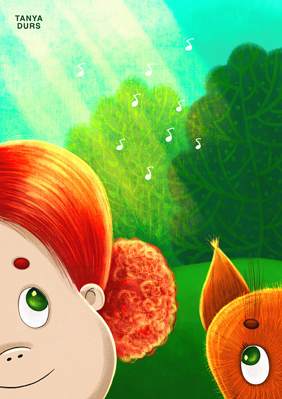 Folktale week 2021 - Awakening awakening bird bookillustration characterdesign childrenillustration digitalart fairytale folk folktale folktaleweek folktaleweek2021 forest fox girl illustration magicforest procreate singing