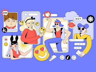 What people do online? editorial graphic design illustration