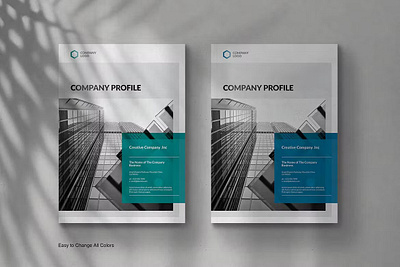 Company Profile Template annual catalog clean company company profile design identity illustration indesign magazine modern print printable profile template proposal report teal template tosca