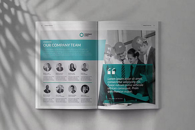 Company Profile Template annual catalog clean company company profile design graphic design identity illustration indesign magazine modern print printable profile template proposal report teal template tosca