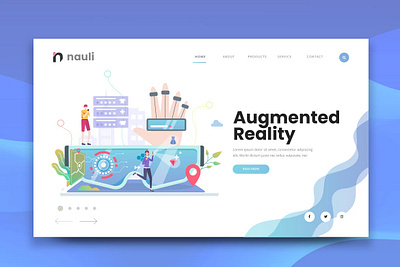 Augmented Reality Web ai vector app artificial branding design entertainment illustration isometric landing page psd ui ui design ux ux design vector template virtual virtual reality vr web psd website