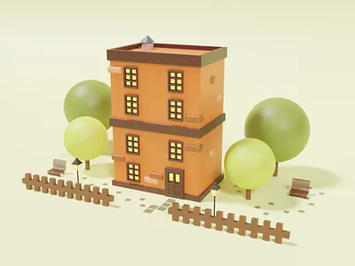 3D Hotel Illustration 3d 3d character 3d hotel 3dillustration animation branding environment graphic design hotel illustration