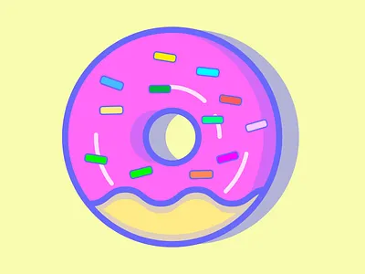 Flat design donut color colorful flat flatdesign food graphic design illustration minimal vector