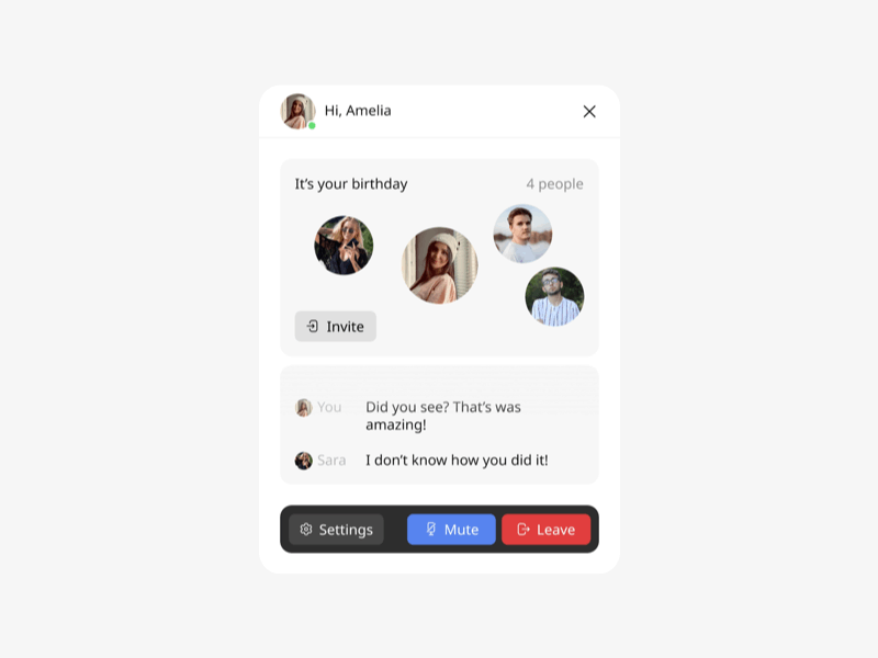 Voice rooms animation app design desktop motion graphics rooms ui ux voice