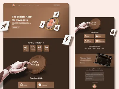 Cryptocurrency landingpage design crypto cryptocurrency cryptolandingpage cryptowebsite graphic design header herosection homepage landingpage ui uiux uiuxdesign userinterface ux websitedesign websiteredesign