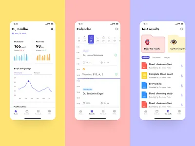 Healthcare mobile app analysis app biology blood test calendar chart design doctor elinext healthcare healthcare app medical medicine medicines mobile app pills test test results ui ux