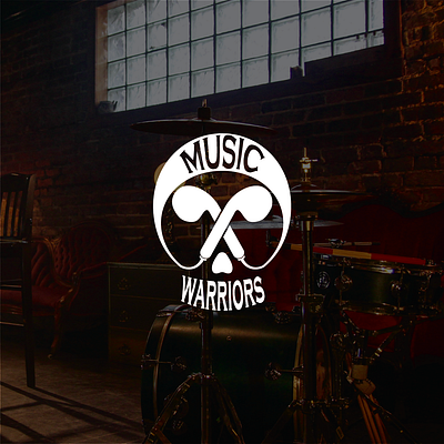 Music Warriors logo design logo music skull