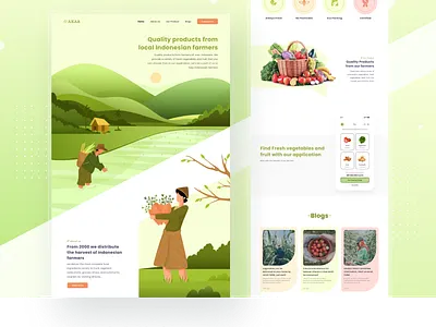 Akar Farm Website branding clean design farm fruits graphic design hero illustration illustration vector minimal ui ui illustration uiuxdesign ux vector vegetables