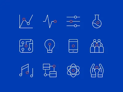 UOW Iconography branding design geometric icon line ui vector