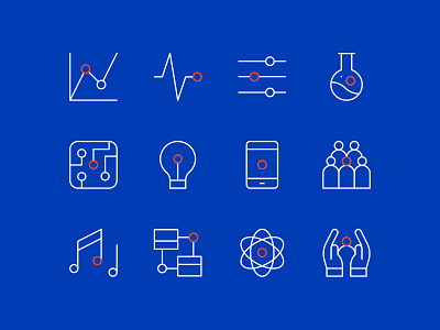 UOW Iconography branding design geometric icon line ui vector