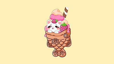 Taiyaki cat adobe illustrator animal cute design illustration illustrator vector