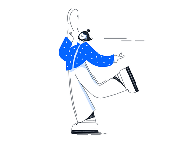 Happy Human Illustration blue branding dance design drawing graphic design happy illustration person popcorn vector