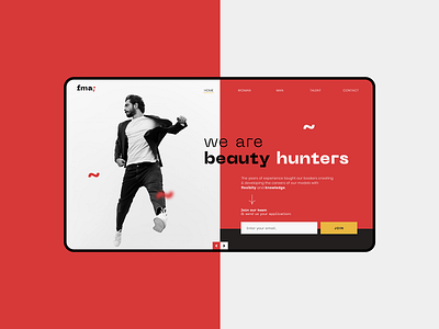 Web Design: hero section design graphic design hero landing page red ui web