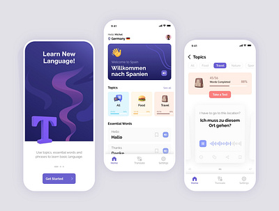 Language Learning App app design languageapp languagelearningapp mobileappdesign mobileui mobileuidesign ui uidesign uiux ux uxdesign