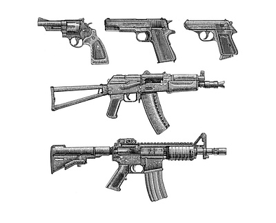 Weapons engrave style illustration engrave engraving illustration ink lineart strokes woodcut