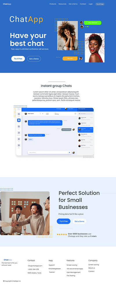 ChatApp home page design ui ux web web design web development