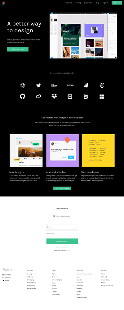 Figma landing page design ui ux web web design web development