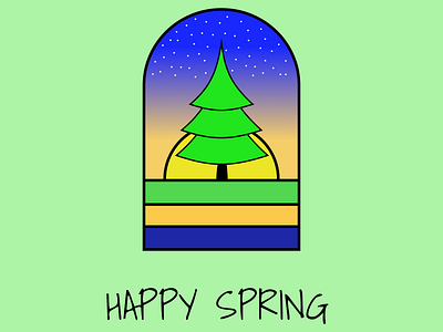 Happy Spring 🏞️🌄🌆🌤️ design graphic design illustration logo vector