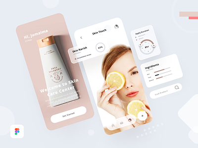 Skin Care App/Design app branding concept crypto design doctor fonts health idea illustration mansoorgull mobile phone screen skin stock ui ux webdesign