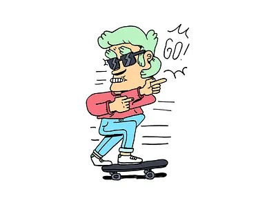 Just go ! characters illustration supremeninja